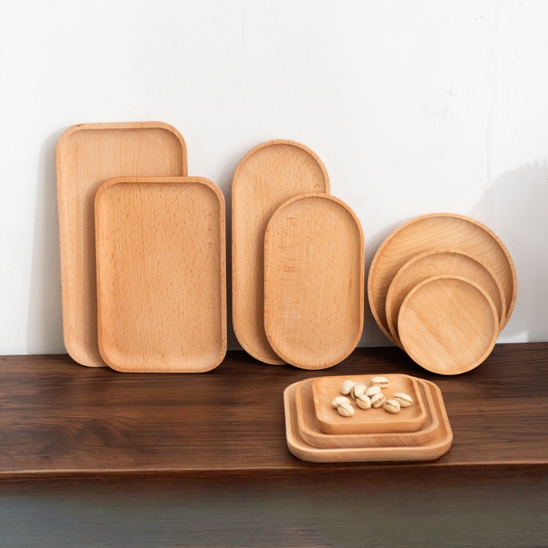 Travertine Tray Oval - Plateau de service en bois de