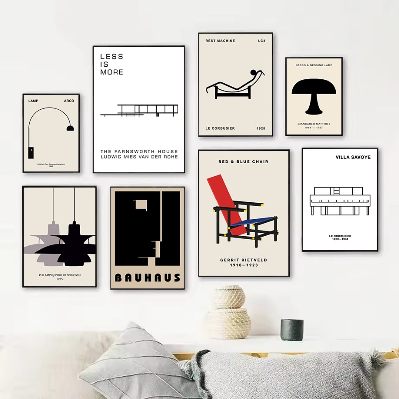 Interior Design Layout - Affiche classique d'architecture abstraite de maison