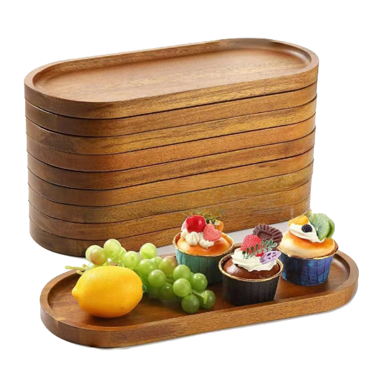 Travertine Tray Oval - Vaisselle plateau alimentaire en bois massif