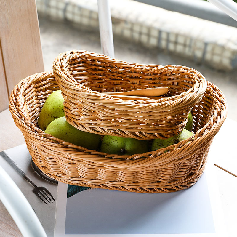 Travertine Tray Oval - Mir de Rangement Ovale en Rotin