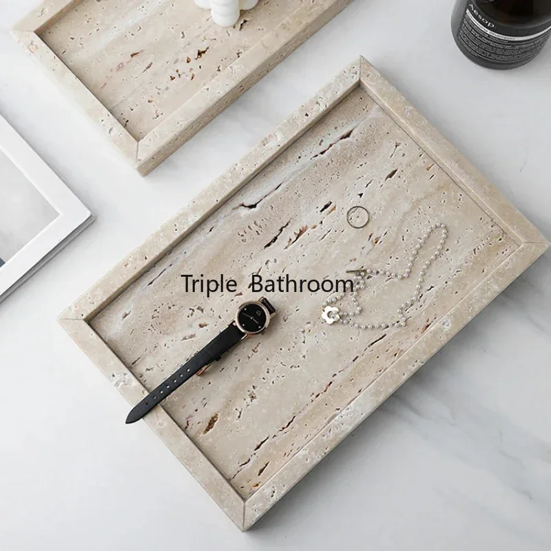 Plateau de rangement de bijoux - Travertine Tray Oval avis et prix