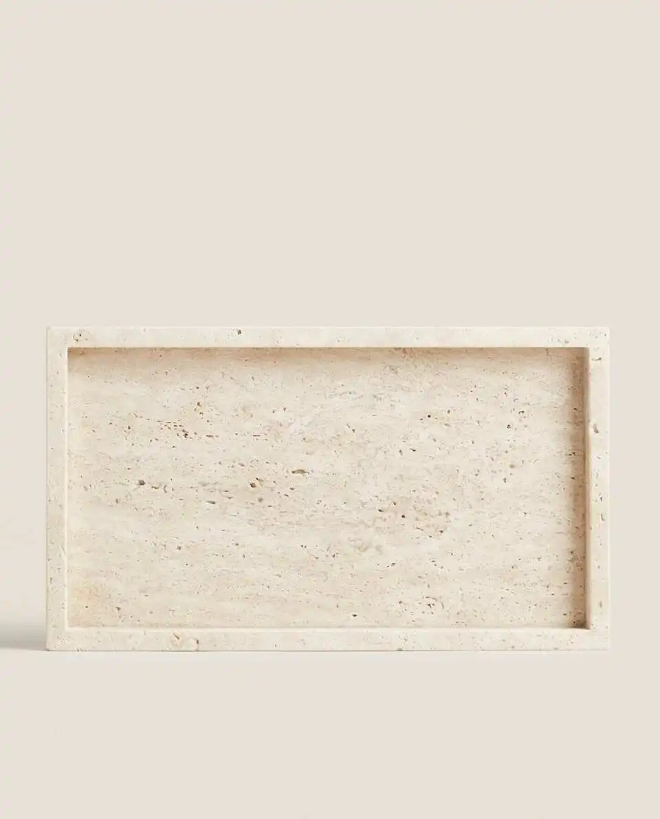Plateau en travertin jaune de  - Travertine Tray Oval avis et prix