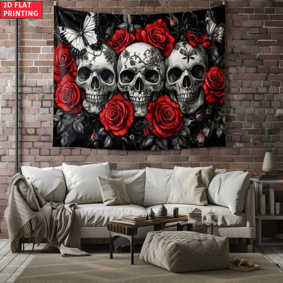 Tapisserie gothique crâne et R - Interior Design Home Decor avis et prix