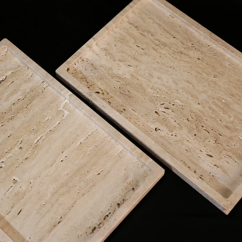 Plateau de service ovale carré - Travertine Tray Oval avis et prix