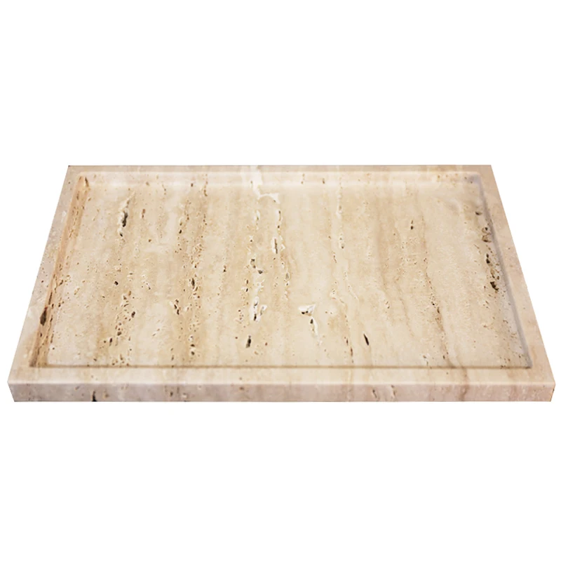 Plateau de service ovale carré - Travertine Tray Oval avis et prix