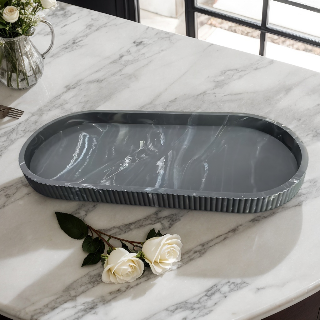 Plateau de vanité ovale 1 pièc - Travertine Tray Oval avis et prix